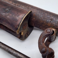 Antique 19th Century Percussion Pistol Curved Grip Uncertified