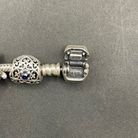 Ladies 925 Sterling Silver Pandora Snake Link Charm Bracelet
