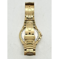 Seiko V198-0AB0 44mm Gold Plated Diamond Coutura Solar Perpetual Watch