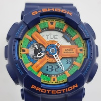 Casio G-Shock GA-110FC-2AJF Navy Blue Orange Green Analog Digital Watch