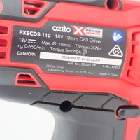 Ozito PXC 18V Cordless Drill Driver Kit 10mm with 2.5Ah Battery and Charger