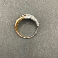 Ladies 9ct Two Tone Gold Diamond Ring