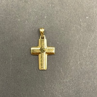 Unisex 18ct Yellow Gold Cross Pendant