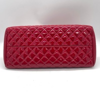 Chanel Red Quilted Patent Leather Just Mademoiselle Bowling Shoulder Bag