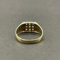 Large View Mens 9ct Yellow Gold Cubic Zirconia Ring