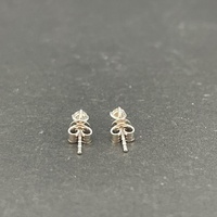 Ladies 18ct White Gold Natural Diamond Stud Earrings