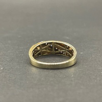 Mens 9ct Yellow Gold Diamond Ring