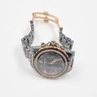 Large View Michael Hill 9633 Chronograph 0.50ct Diamond Black Ceramic Rose Gold Watch