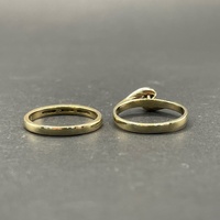 Ladies 9ct Yellow Gold Diamond Ring Set