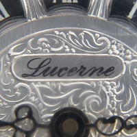 Ladies Lucerne Swiss Made Pocket Watch Silver Tone Vintage Ornate Design