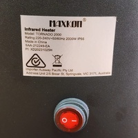 Large View Maxkon Tornado 2000W Infrared Tower Heater Carbon Fibre 220-240V IP55