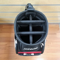 Large View Titleist 9.5 Inch Golf Bag Tour Staff Cart 6-Way Divider Black Red White