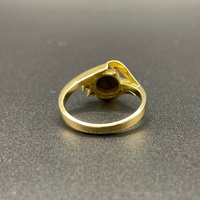 Ladies 18ct Yellow Gold Stone and Diamond Ring