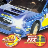 Hot Trax 1:32 RC Slot Car Racing Set Subaru Rally Cars 8m Track Lights