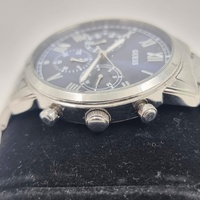 Guess W1309G1 Hendrix Silver Blue Dial Chronograph Mens Stainless Steel Watch
