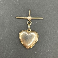 Ladies 9ct Yellow Gold Heart Locket Fob Pendant