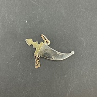 Unisex 9ct Yellow Gold Sword Pendant