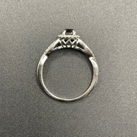 Ladies 18ct White Gold Natural Diamond and Sapphire Ring