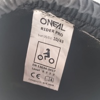 O'Neal 2017 MX Rider Pro Boots Black Size 10 US EU 43 Motocross