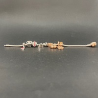 Ladies 925 Sterling Silver Snake Link Charm Bracelet