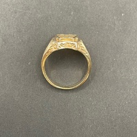 Mens 9ct Yellow Gold Shield Ring