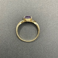 Ladies 9ct Yellow Gold Purple Gemstone Ring