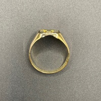 Mens 18ct Yellow Gold Fancy Design Ring