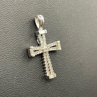 Ladies 18ct White Natural Diamond Cross Pendant
