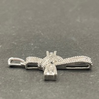 Ladies 925 Sterling Silver Natural Diamond Cross Pendant