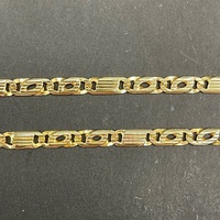 Unisex 9ct Yellow Gold Anchor/ Birdseye Link Necklace