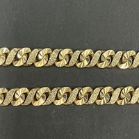 Mens 9ct Yellow Gold Diamond Cut Curb Link Necklace