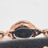 Elite 5089017 Rose Gold Crystal Watch and Bracelet Set Mother of Pearl Dial