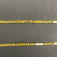 Unisex 22ct Yellow Gold Fancy Bar Link Necklace