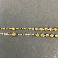 Unisex 18ct Yellow Gold Saint Charbel Rosary Bead Necklace
