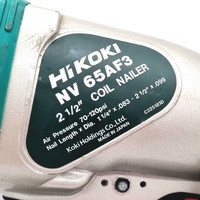 HiKOKI NV65AF3 65mm Wire Plastic Coil Nailer 70-120 PSI Bump Fire