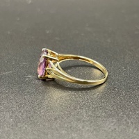 Ladies 9ct Yellow Gold Purple Gemstone Ring