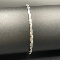 Ladies 925 Sterling Silver Twisted Round Bangle