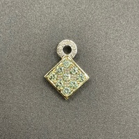 Ladies 10ct Yellow Gold Green Gemstone & Diamond Pendant