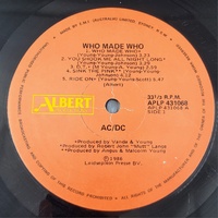 AC/DC Who Made Who 1986 Albert Australian First Pressing Vinyl LP Rare