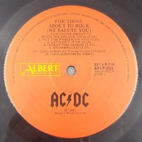 AC/DC For Those About To Rock LP 1981 Albert AU Gatefold Embossed