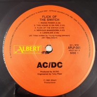 AC/DC Flick Of The Switch 1987 Reissue Vinyl LP Albert Aussie Press APLP-061