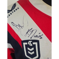 Sydney Roosters Signed Jersey Size L NRL Rugby League Autographed
