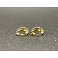 Ladies 9ct Yellow Gold Diamond Hoop Earrings