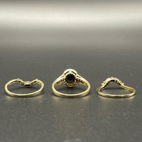 Ladies 9ct Yellow Gold 3 Piece Natural Diamond Ring Set