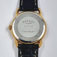 Rotary Gold Canterbury Ladies Quartz Watch LS05338/21 Black Leather Band