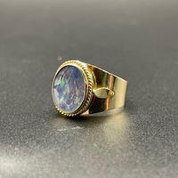 Ladies 9ct Yellow Gold Opal Stone Ring