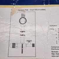 Campmaster CM4690 POL Gas Extension Pole Dual 3/8 LH Outlets