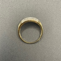 Ladies 9ct Yellow Gold Natural Diamond Cluster Ring