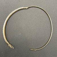 Ladies 9ct Yellow Gold Natural Diamond Oval Bangle