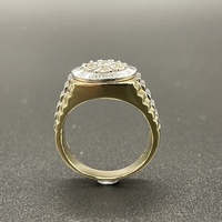 Mens 10ct Two Tone Gold Natural Diamond Ring
